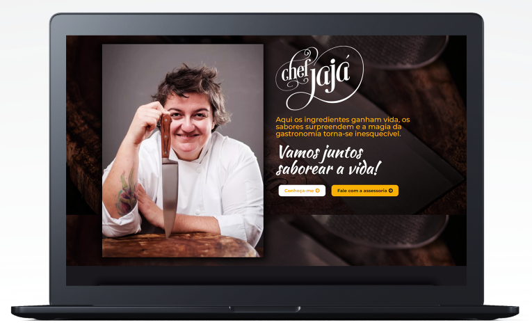 Tela inicial do Site da Chef Jajá
